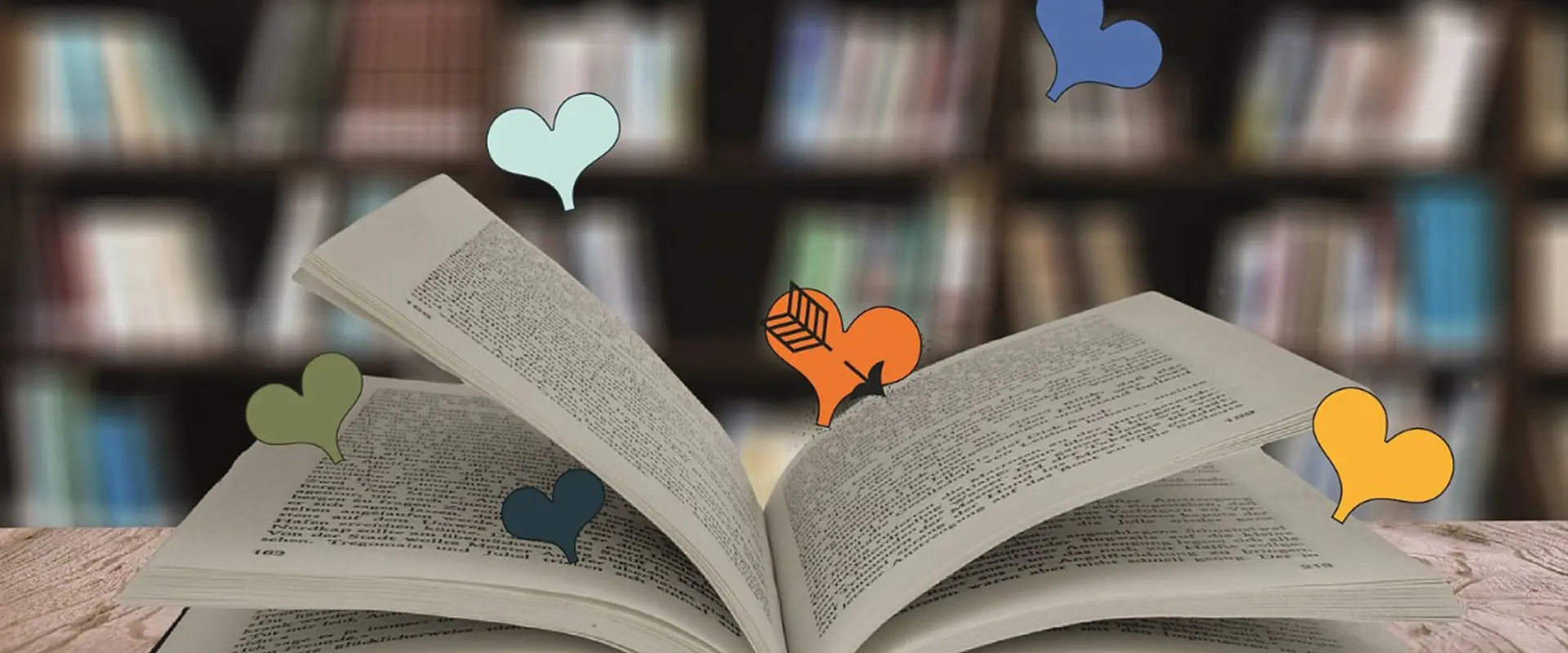 En uppslagen bok som det kommer hjärtan från.